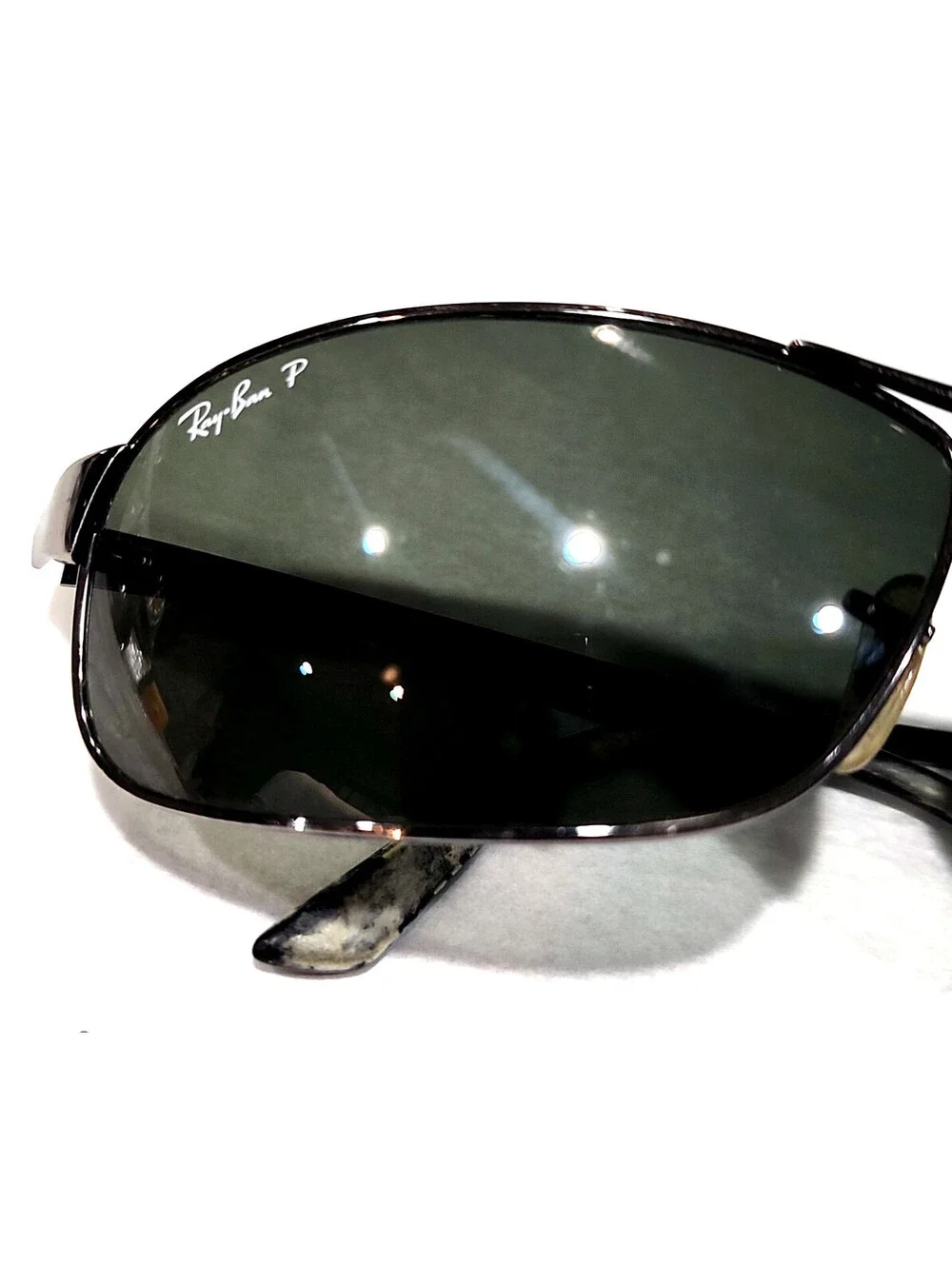 Ray Ban RB3343 004/58 Gunmetal Green Polarized Sunglasses 63-12 Italy